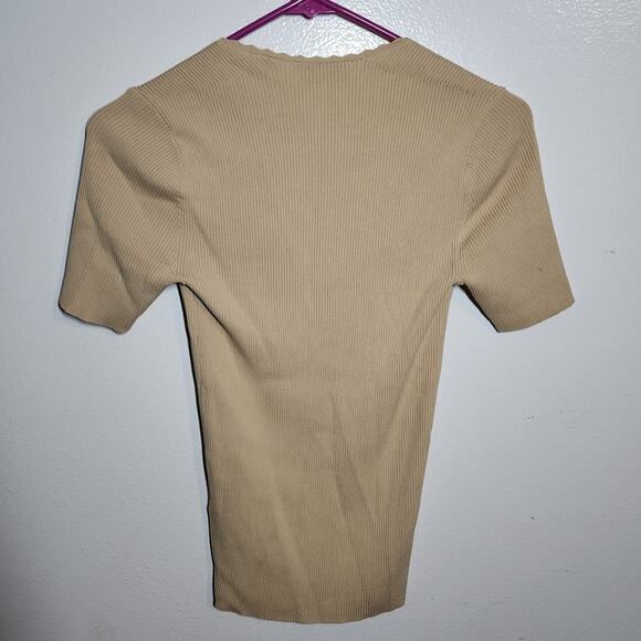 Sandro Safran Knit Top With Bustier Neckline In Sand Sweetheart Neck Pullover - Picture 5 of 12